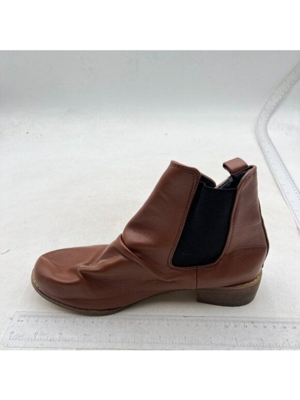 Women's Low Heel Ankle Boots Fashion Slip On Elastic Fall Booties Shoes Brown
